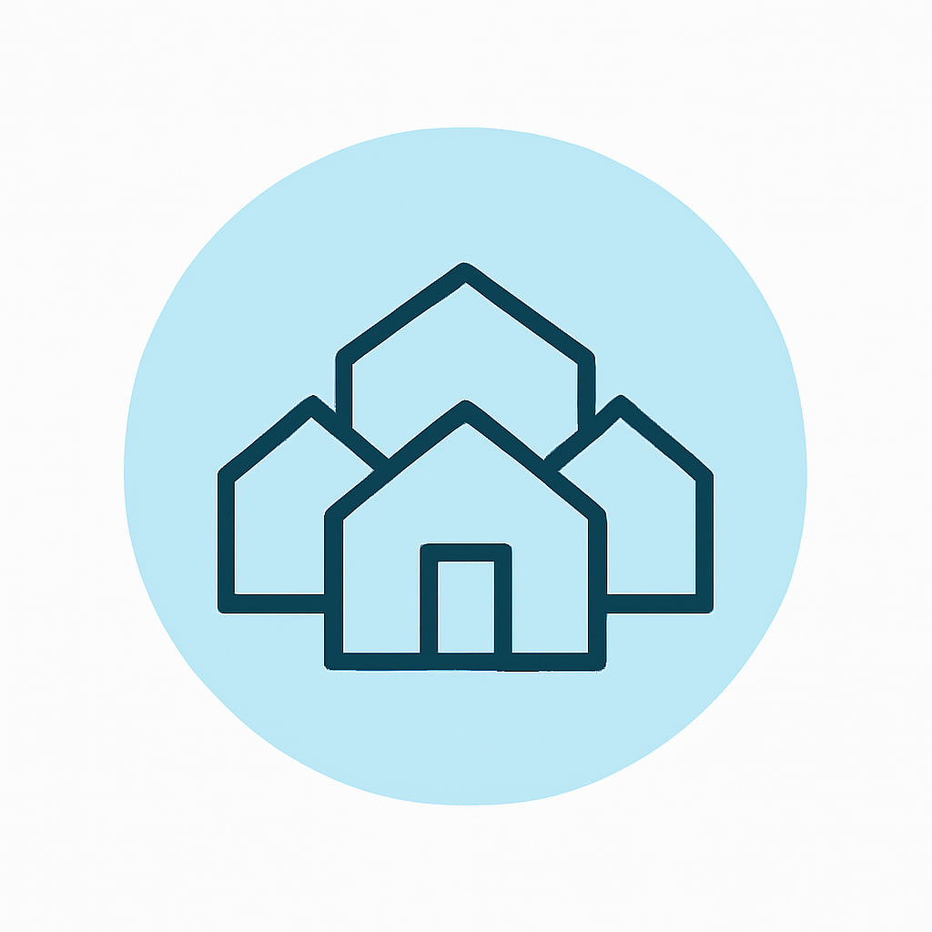 Property types icon representing variety